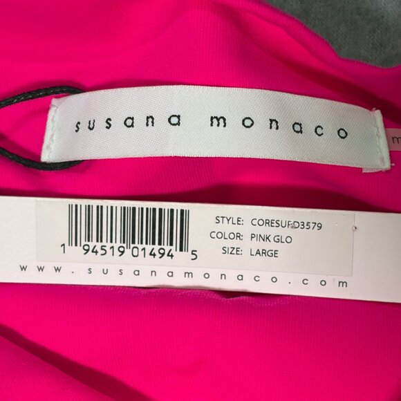 NWT Susana Monaco Pink Glo Tube Flare Mini Dress - Size L - Picture 3 of 5